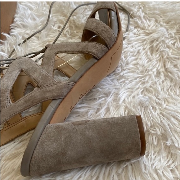 Womens Straps gladiator chunk high heels suede sandals/booties, Size: 9.5 - Picture 7 of 7